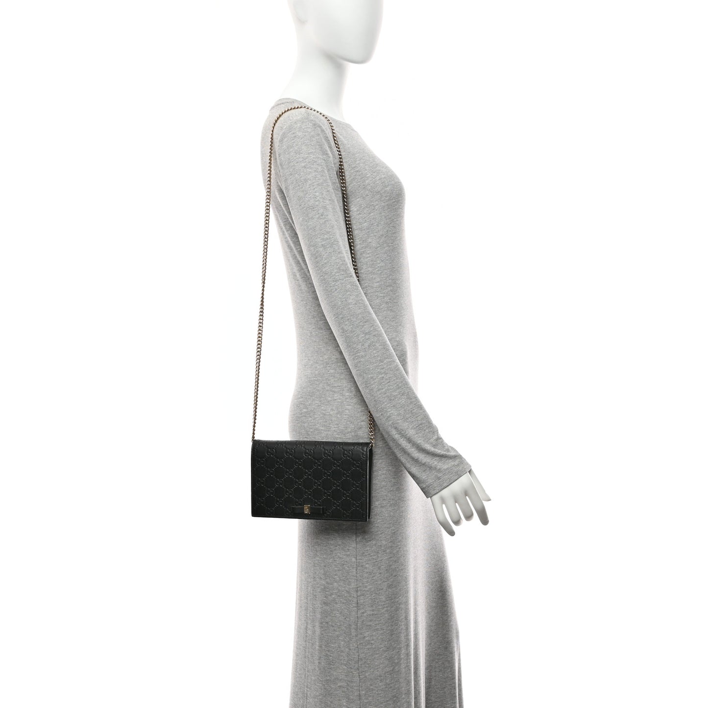 Guccissima Signature Bowy Chain Wallet Black