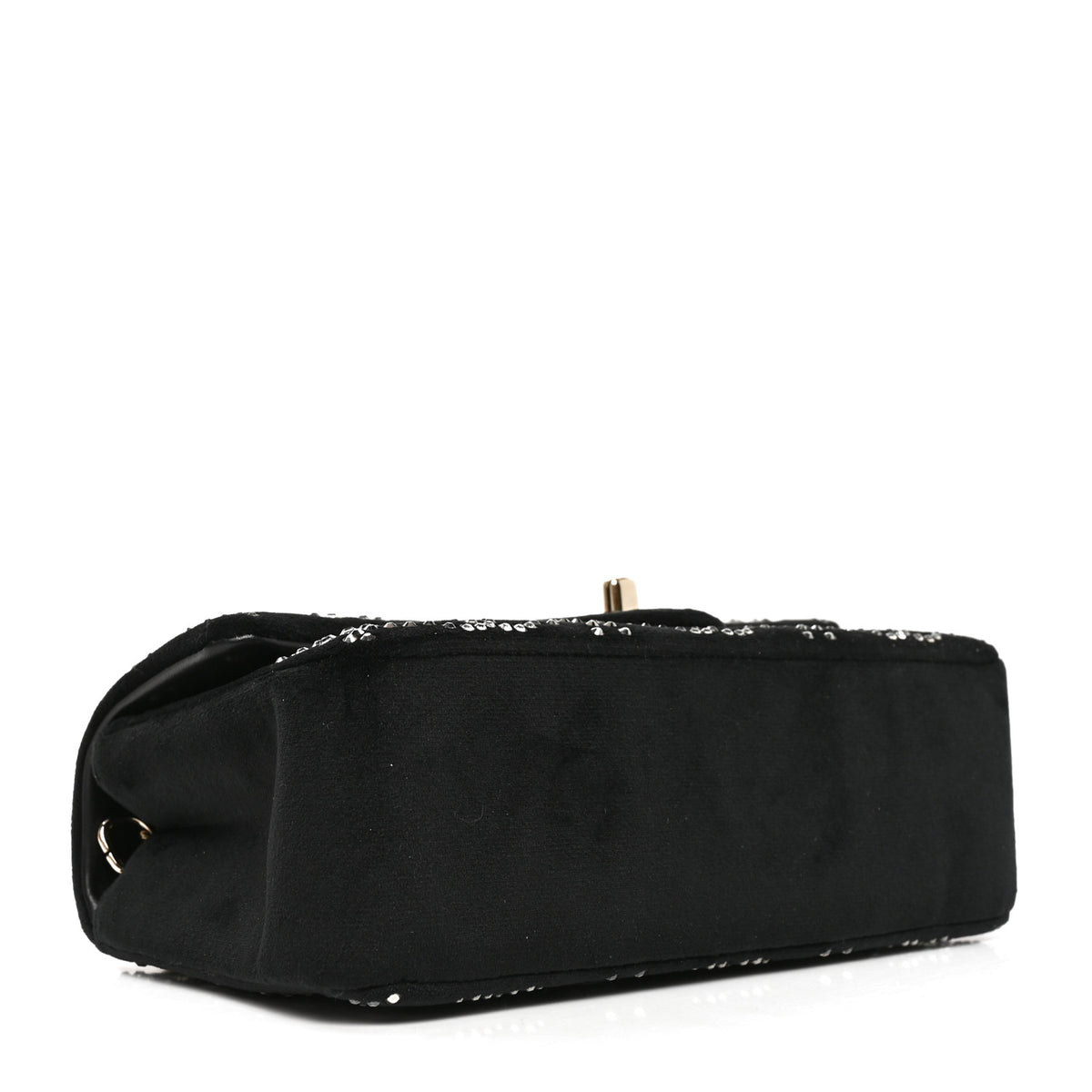 Chanel Velvet Crystal Mini Rectangular Flap Black 4 of 10