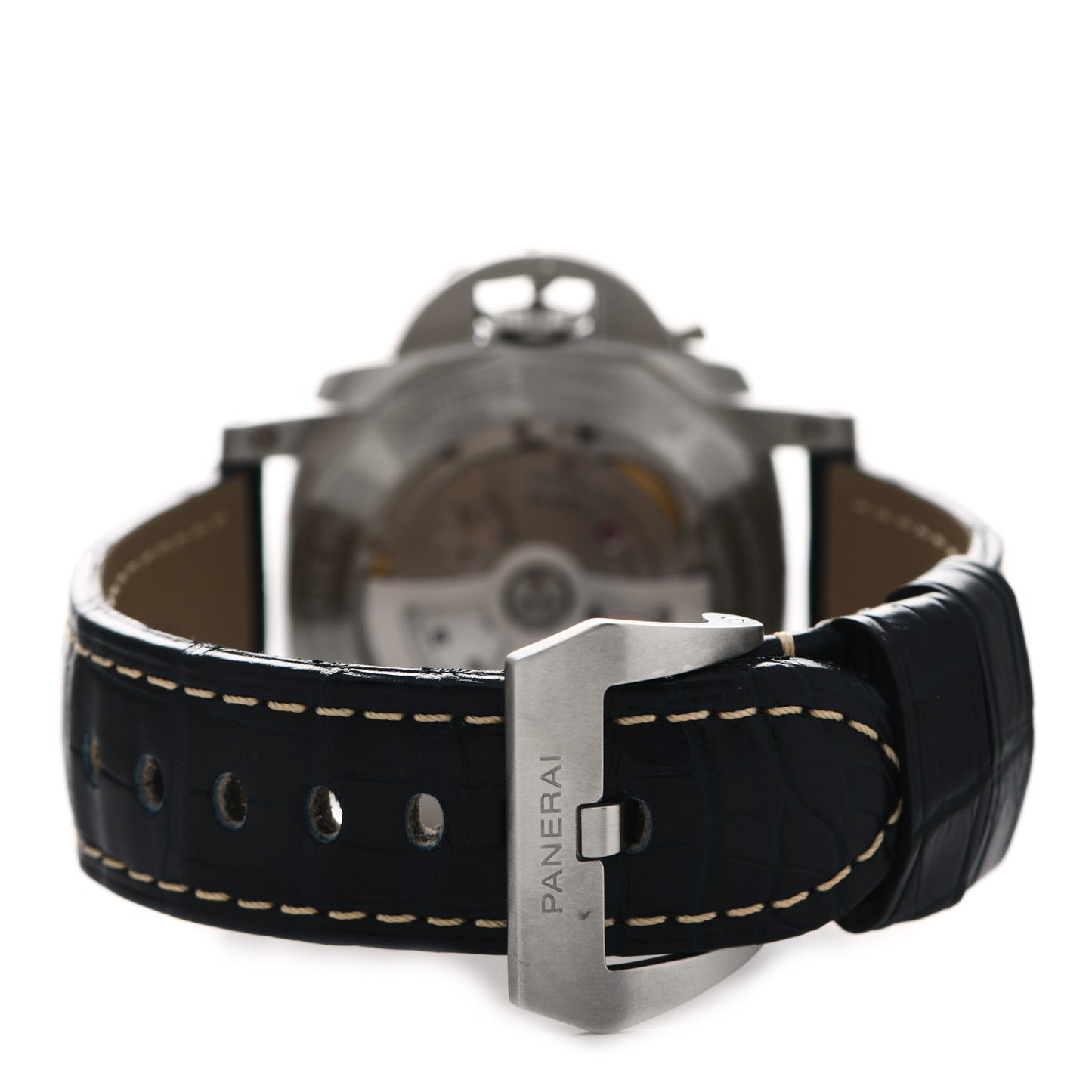 Stainless Steel Alligator 44mm Luminor 1950 GMT Automatic Watch Blue PAM01033