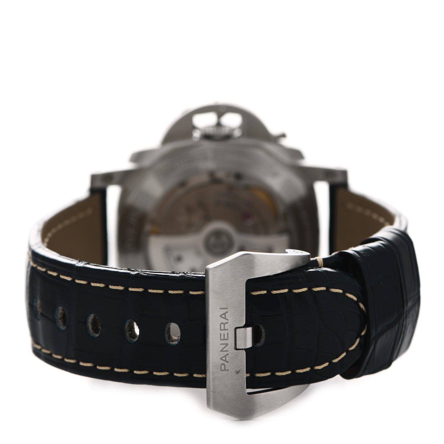 Panerai Stainless Steel Alligator 44mm Luminor 1950 GMT Automatic Watch Blue PAM01033 3 of 5