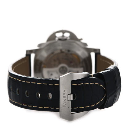 Panerai Stainless Steel Alligator 44mm Luminor 1950 GMT Automatic Watch Blue PAM01033 3 of 5