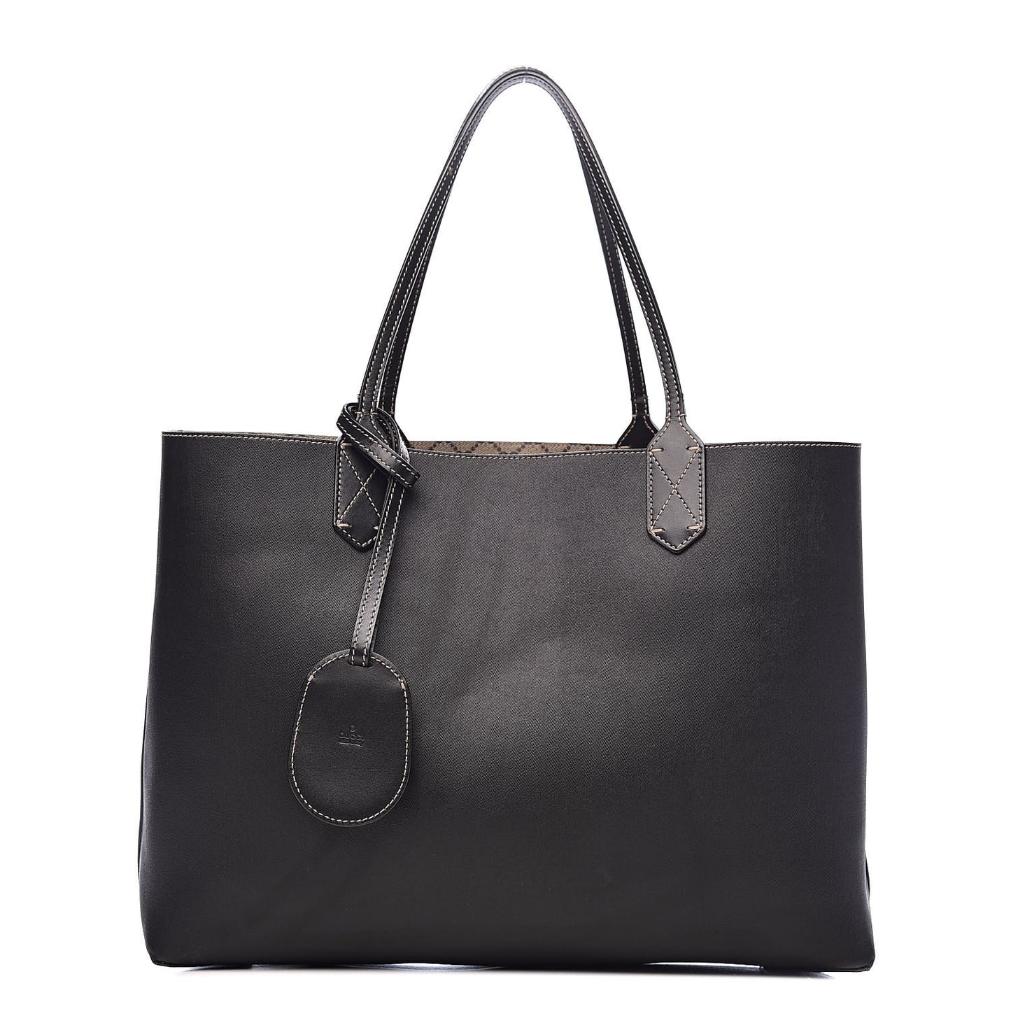Calfskin GG Supreme Monogram Medium Reversible Tote Black