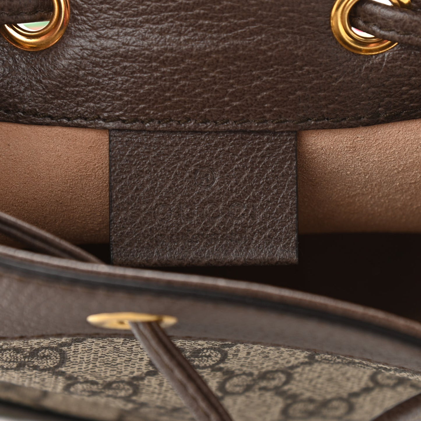 GG Supreme Monogram Web Mini Ophidia Bucket Bag Brown