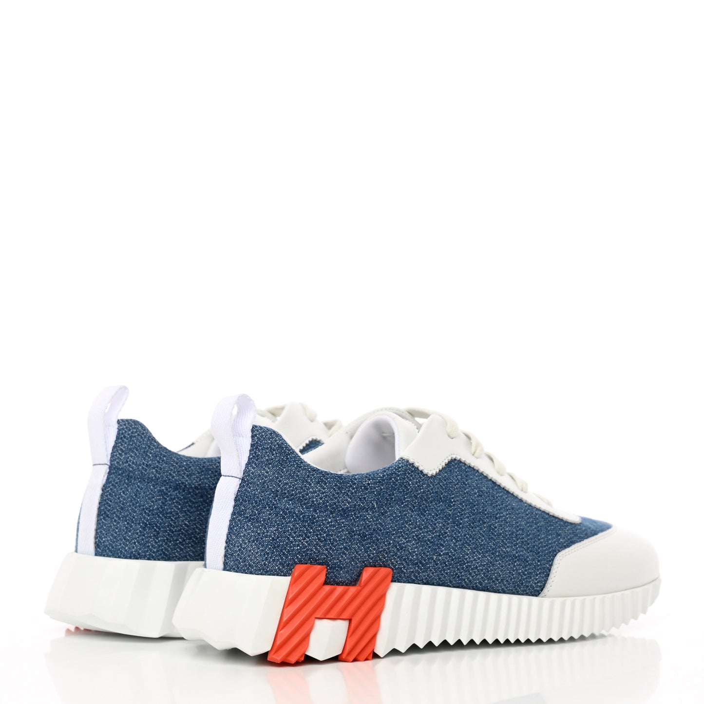 Denim Suede Goatskin Bouncing Sneakers 37 Bleu Clair White