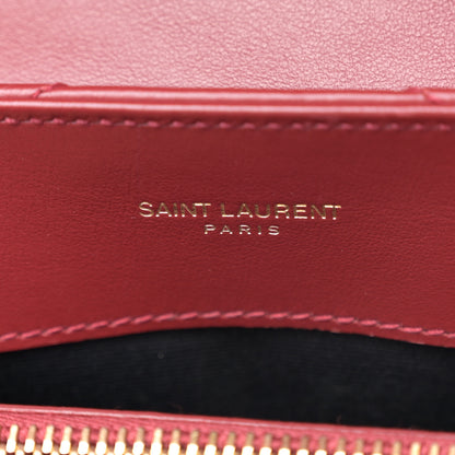 Saint Laurent Calfskin Y Quilted Monogram Small Loulou Chain Satchel Red 6 of 11