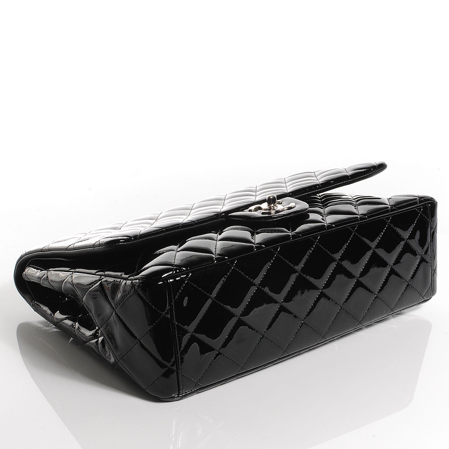 Chanel Patent Quilted Maxi Double Flap Black 4 of 8