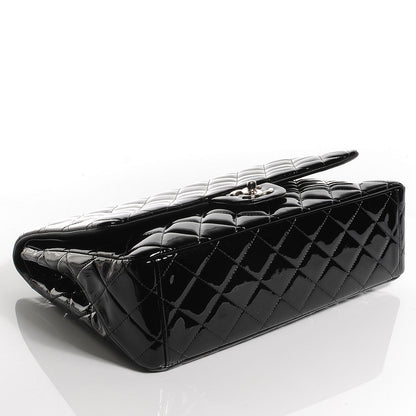 Chanel Patent Quilted Maxi Double Flap Black 4 of 8