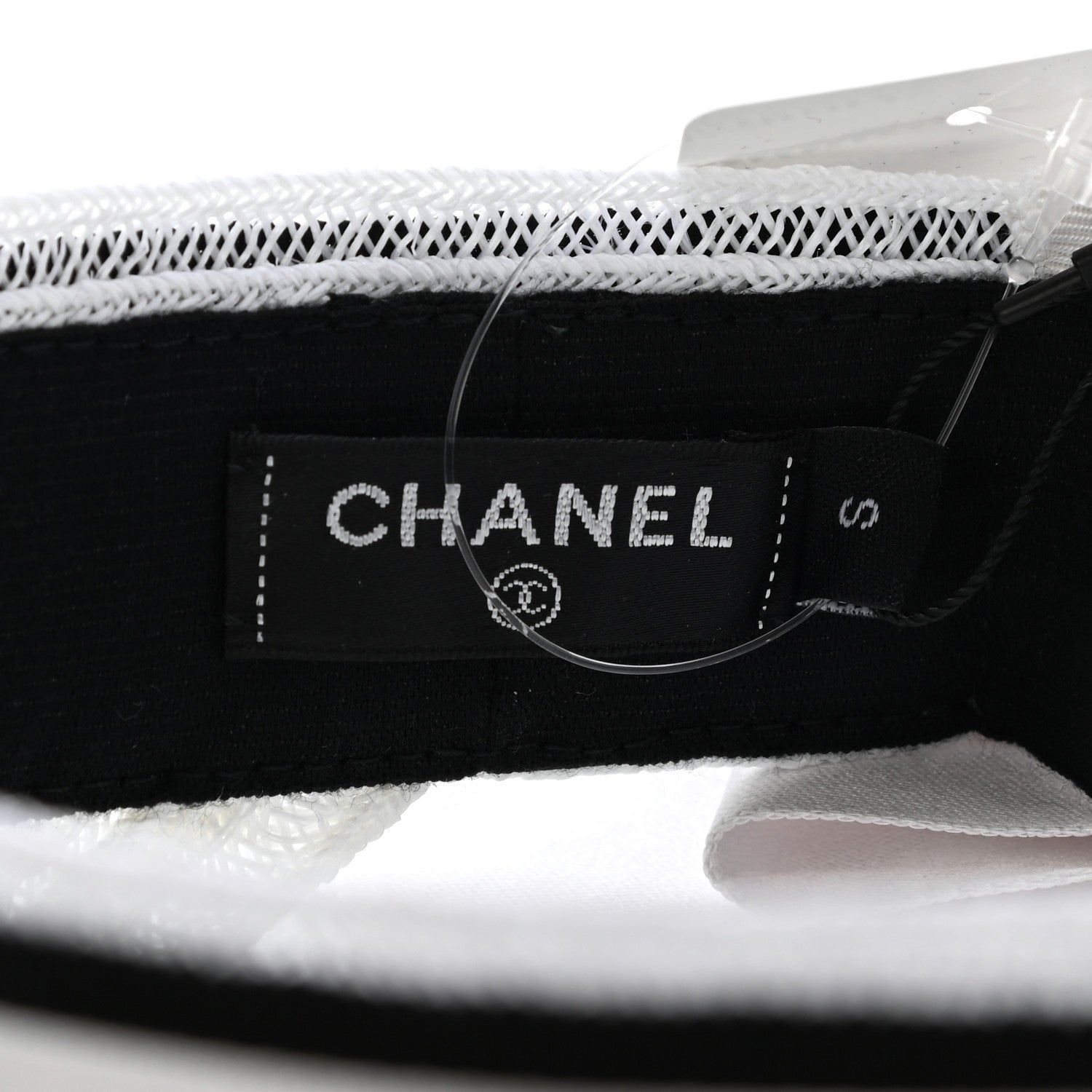Chanel Abaca Cotton Ribbon Visor S Ecru White 8 of 9