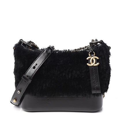 Chanel Shearling Small Gabrielle Hobo Black 1 of 9