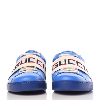 Gucci Calfskin Stripe Mens New Ace Sneakers 8.5 Bright Splash Ecru Red Flame 3 of 10