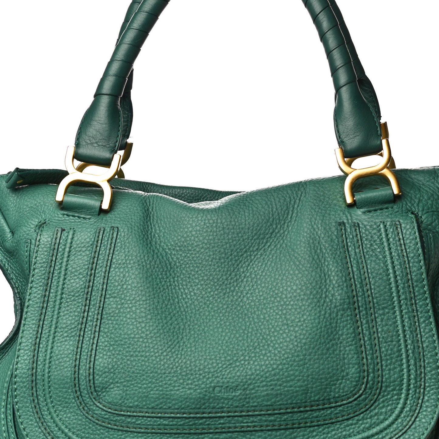 Calfskin Large Marcie Satchel Emerald