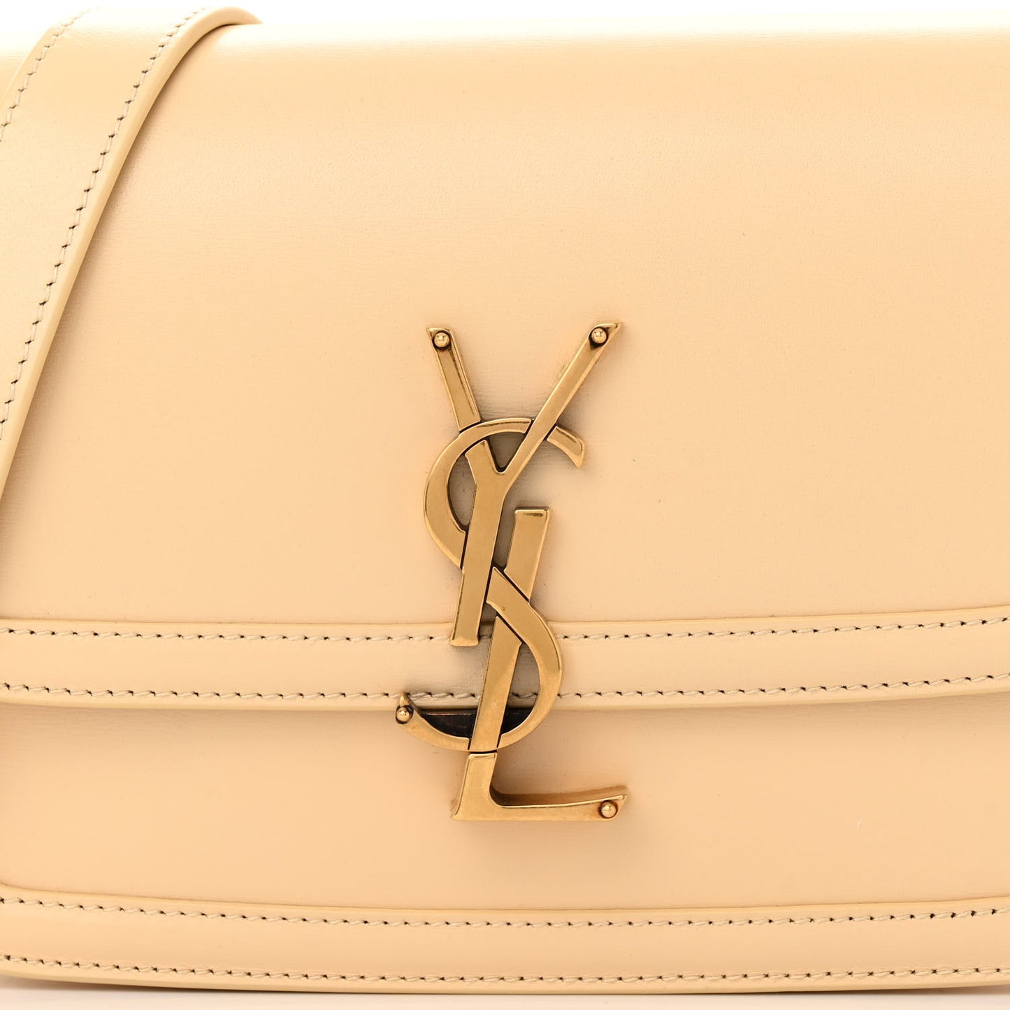 Smooth Calfskin Small Solferino Satchel Ivory Natural
