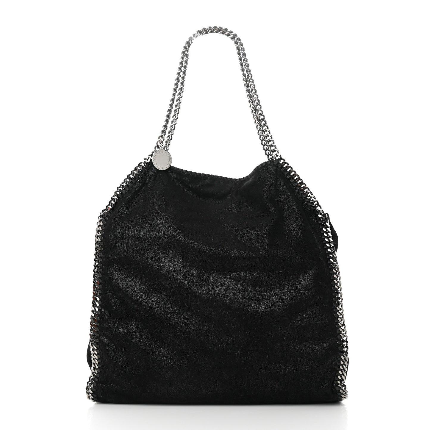 Metallic Shaggy Deer Big Falabella Tote Black