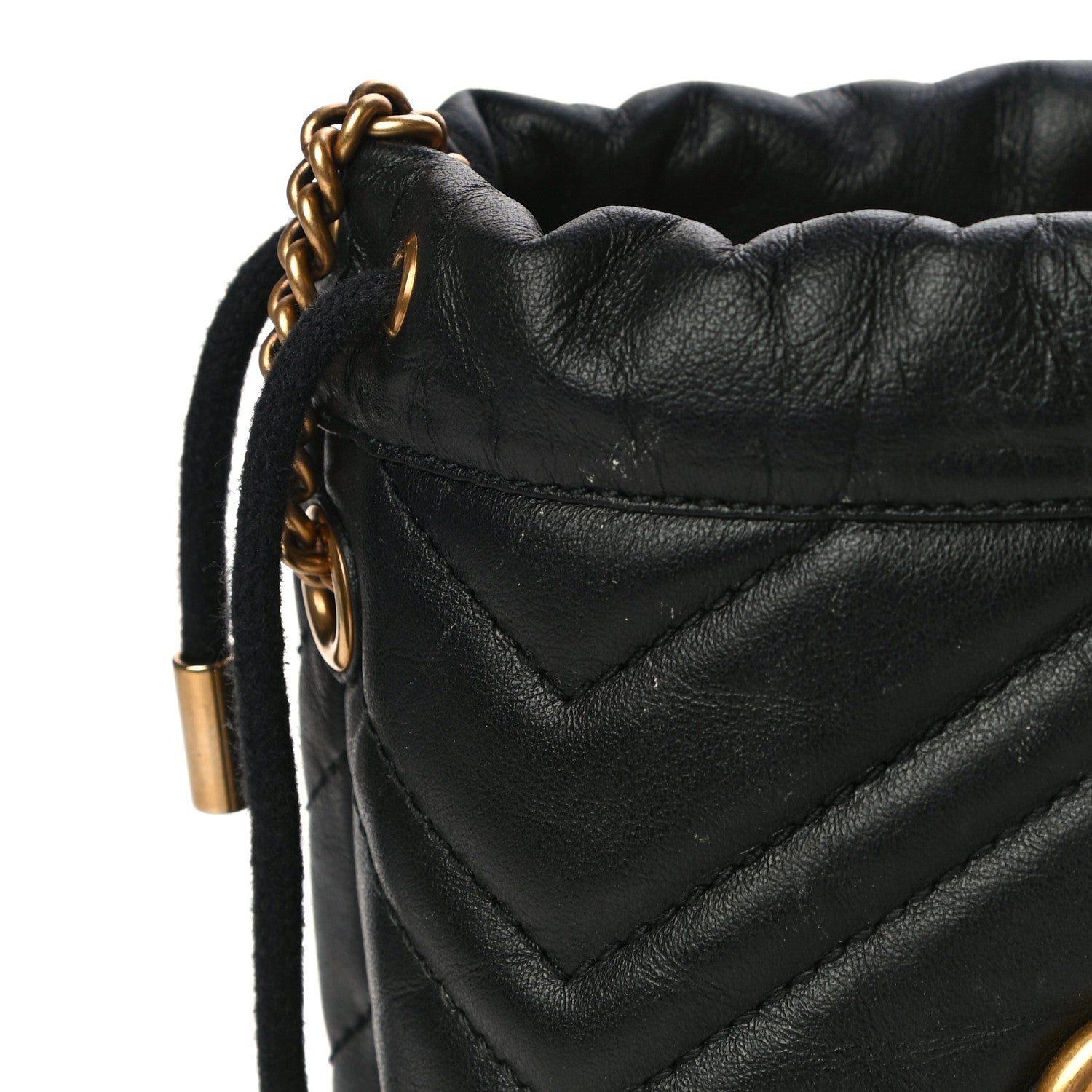 Gucci Calfskin Matelasse Mini GG Marmont 2.0 Bucket Bag Black 17 of 17