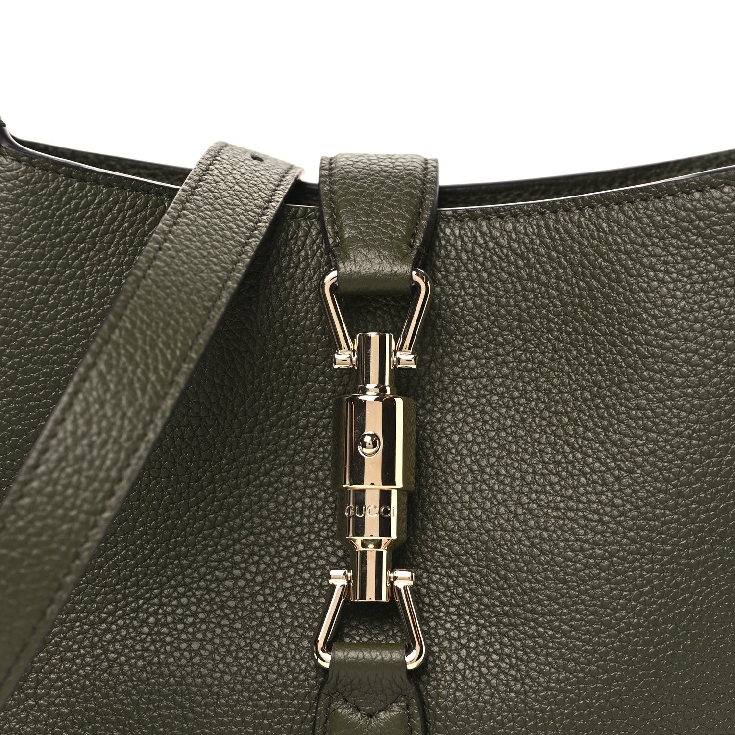 Gucci Grand Prix Calfskin Medium Jackie 1961 Hobo Dark Green 8 of 10