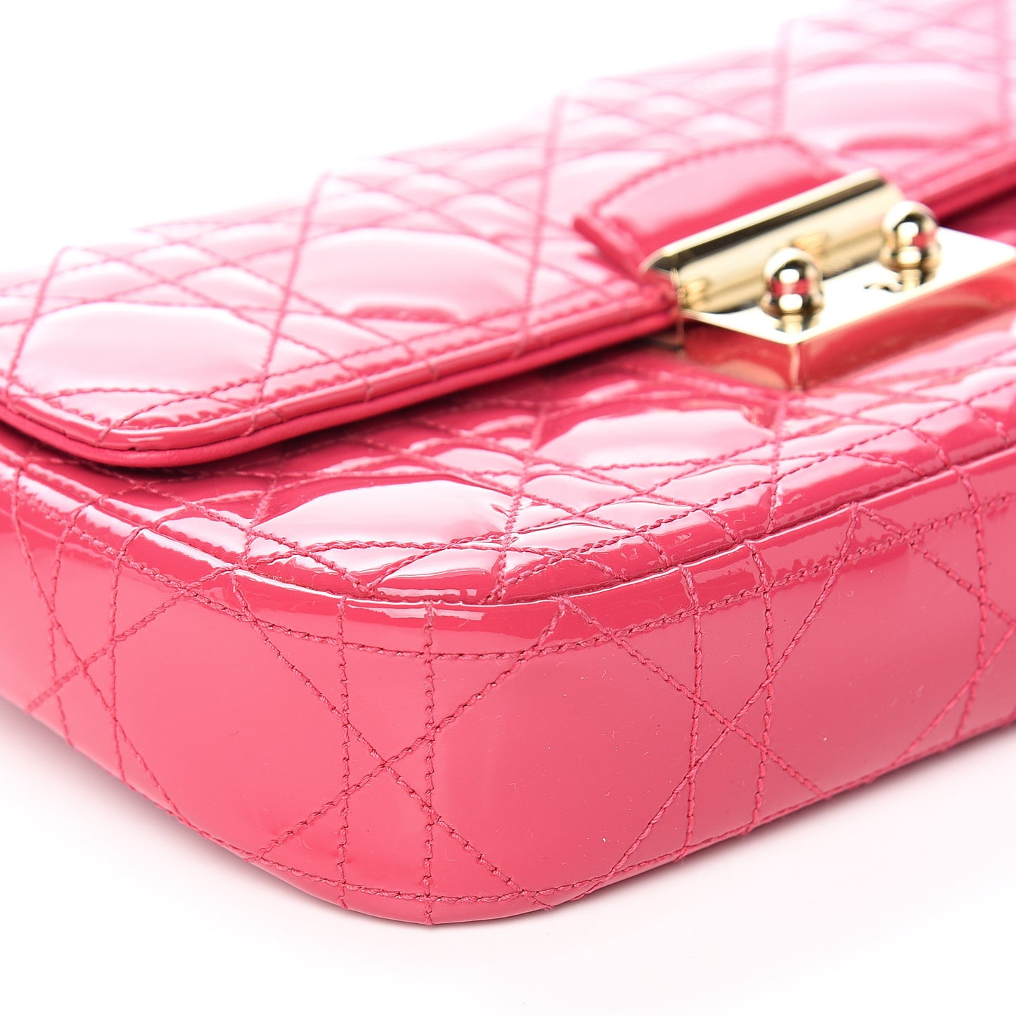 Patent Cannage Miss Dior Promenade Pouch Fuchsia