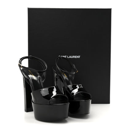 Saint Laurent Patent Jodie 95 Platform Sandals 38.5 Black 10 of 10