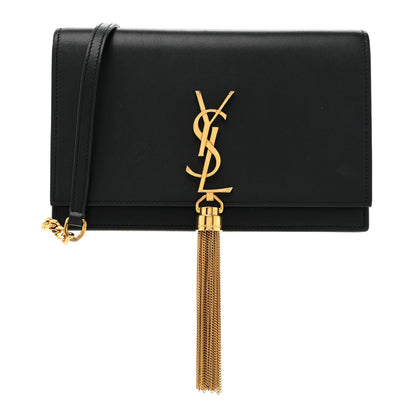 Saint Laurent Smooth Calfskin Medium Classic Monogram Kate Tassel Satchel Black 1 of 14