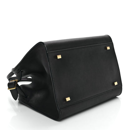 The Row Polished Saddle Calfskin Soft Margaux 10 Bag Black 4 of 9