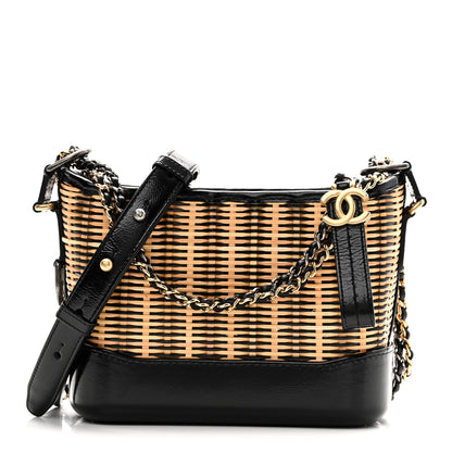 Chanel Rattan Calfskin Small Gabrielle Hobo Beige Black 1 of 10