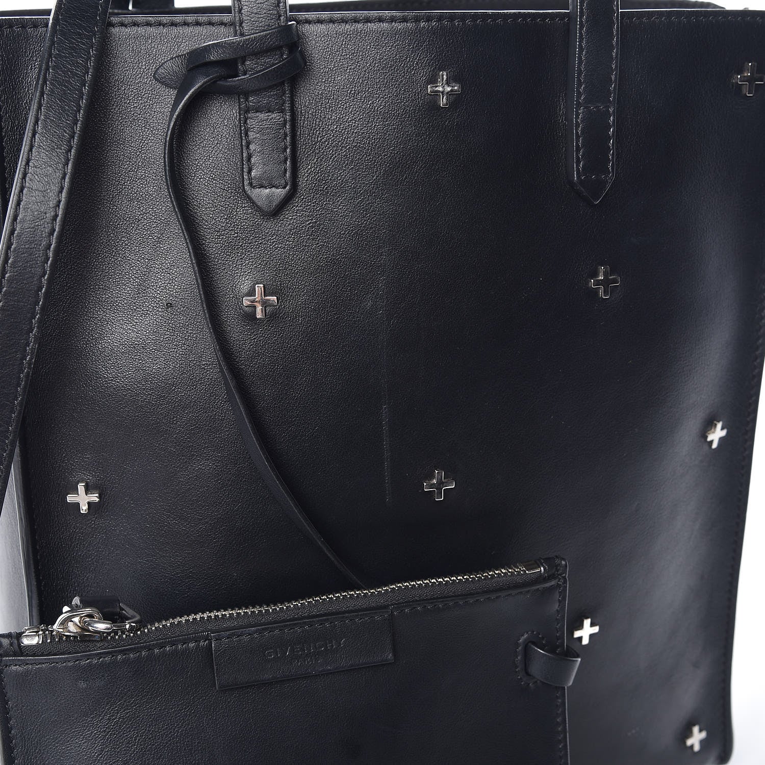 Givenchy Calfskin Stud Embellished Small Stargate Shopper Tote Black 13 of 18