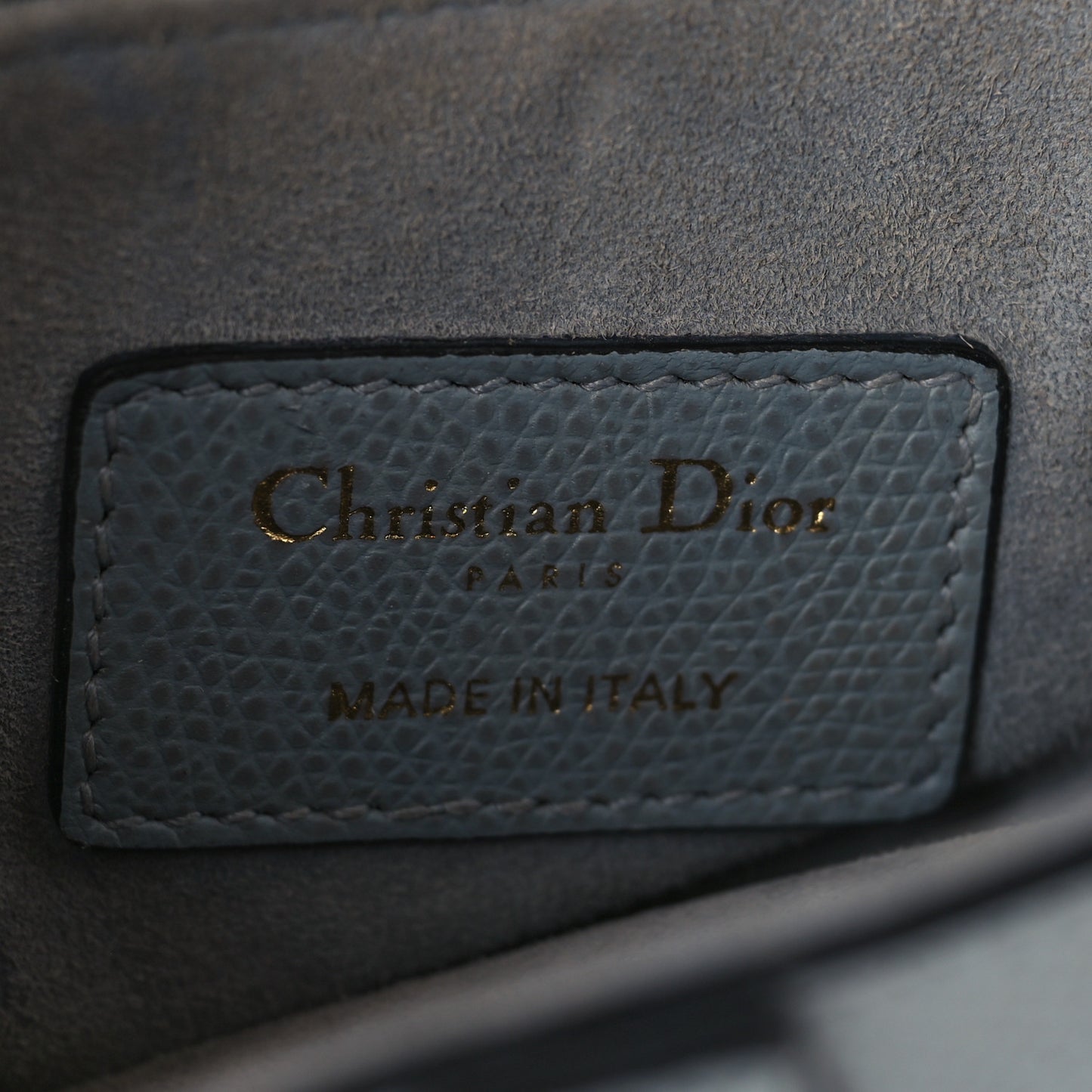 Grained Calfskin Mini Saddle Bag Sky Blue