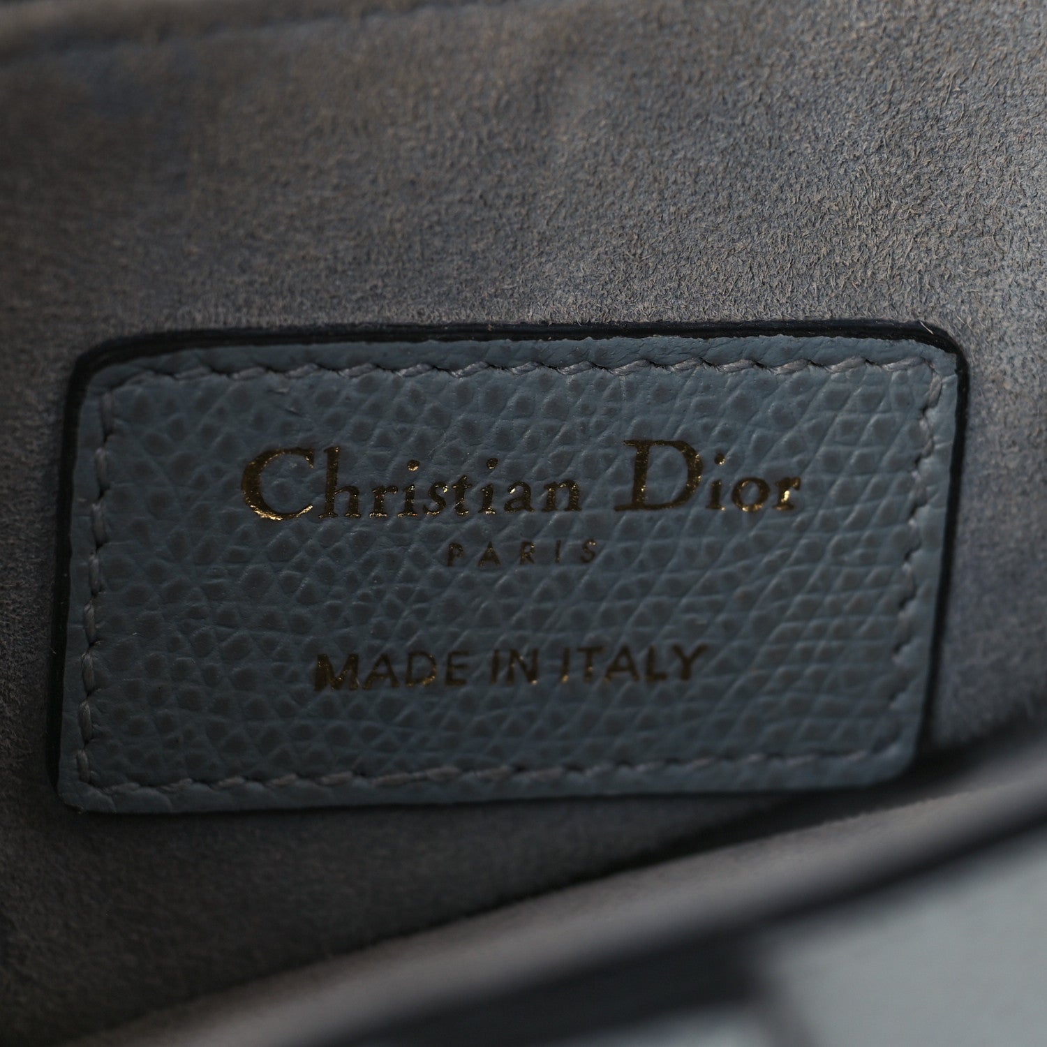 Christian Dior Grained Calfskin Mini Saddle Bag Sky Blue 6 of 9