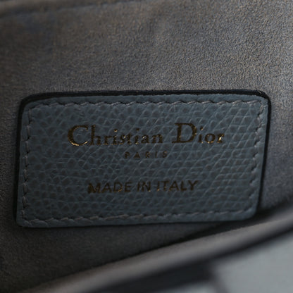 Christian Dior Grained Calfskin Mini Saddle Bag Sky Blue 6 of 9