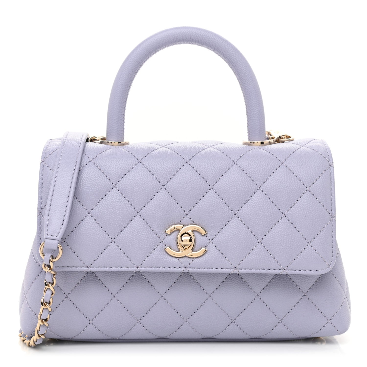 Chanel Caviar Quilted Mini Coco Handle Flap Light Purple 1 of 10