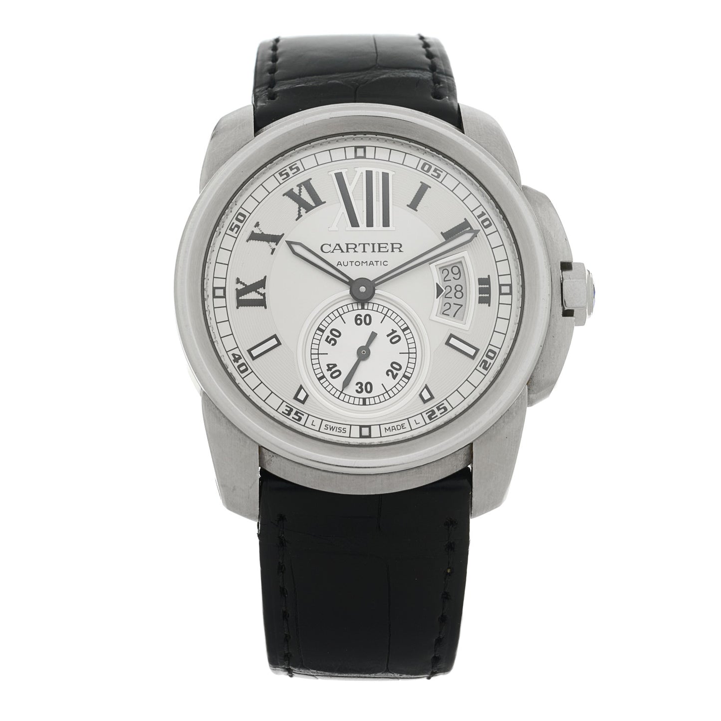 Stainless Steel Alligator 42mm Calibre de Cartier Automatic Watch
