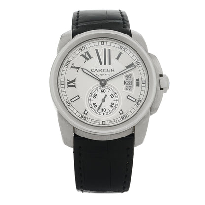 Cartier Stainless Steel Alligator 42mm Calibre de Cartier Automatic Watch 1 of 5