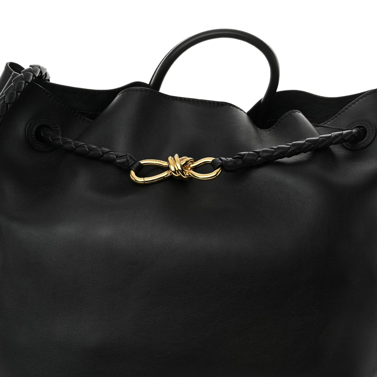 Silky Calfskin Large Andiamo Shoulder Bag Black
