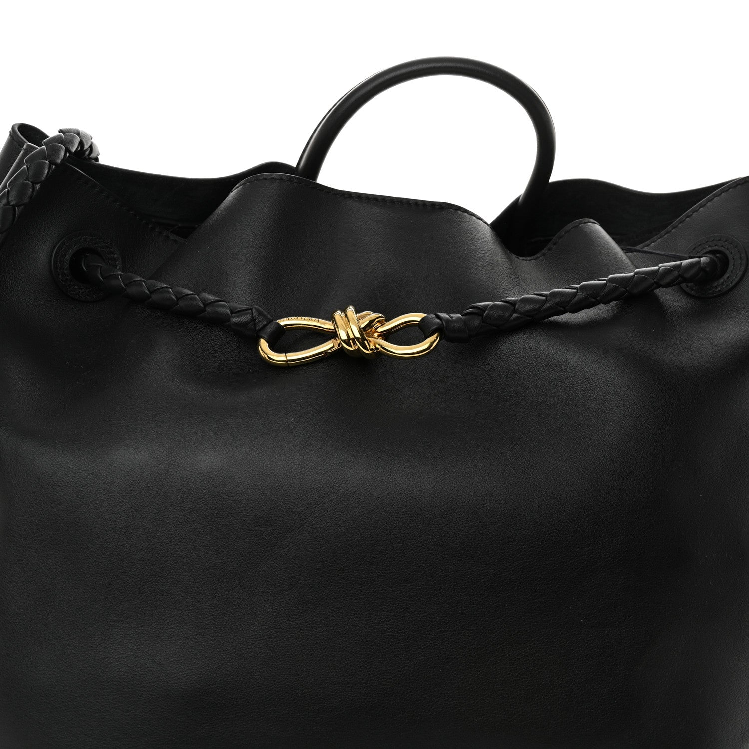 Bottega Veneta Silky Calfskin Large Andiamo Shoulder Bag Black 7 of 9