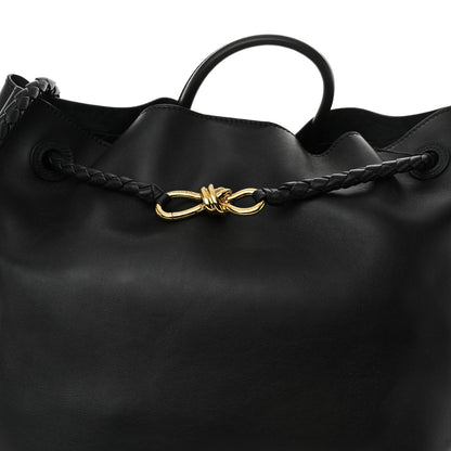 Bottega Veneta Silky Calfskin Large Andiamo Shoulder Bag Black 7 of 9