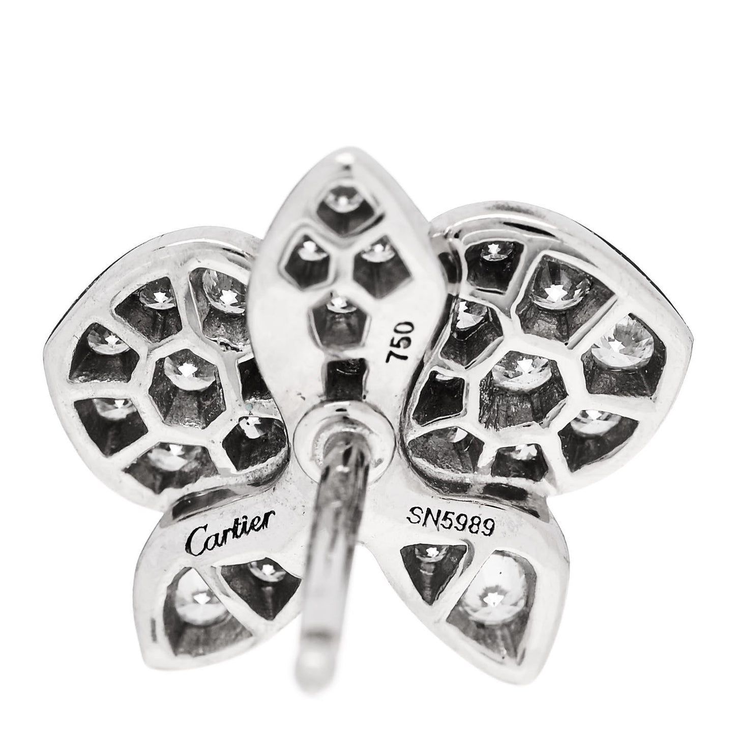 18K White Gold Diamond .80ct Caresse D'Orchidees Par Cartier Earrings