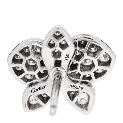 Cartier 18K White Gold Diamond .80ct Caresse D'Orchidees Par Cartier Earrings 4 of 5