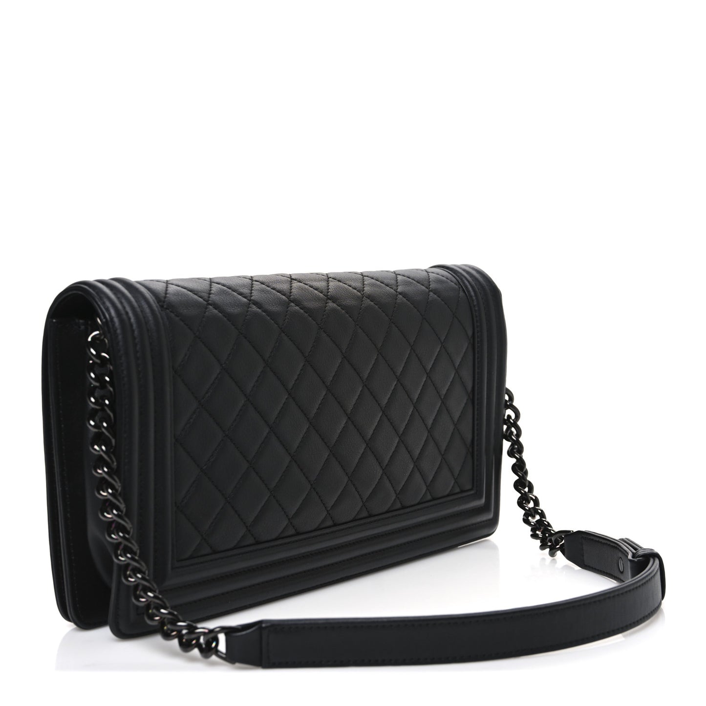 Calfskin Quilted New Medium Boy Flap So Black