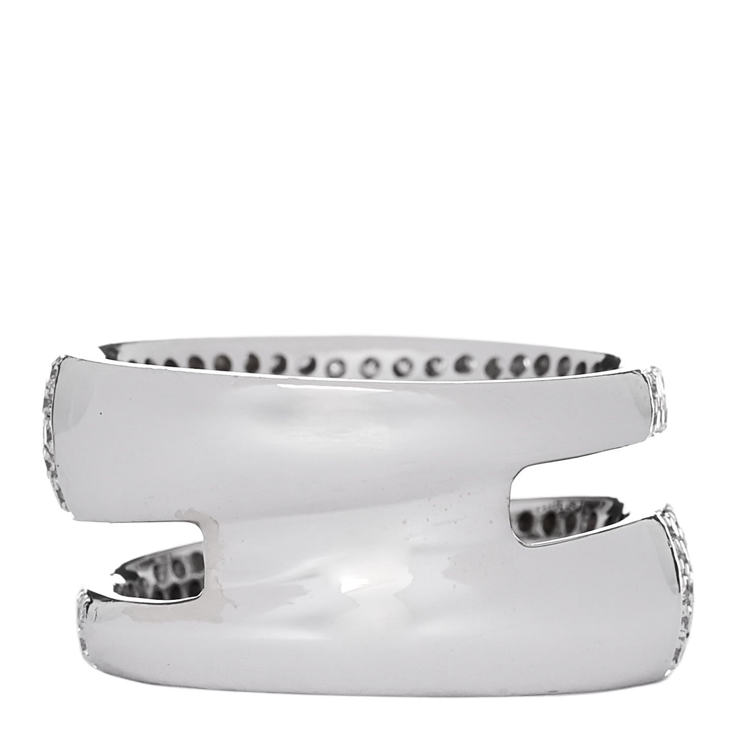 Roberto Coin 18K White Gold Diamond Scalare Double Row Ring 53 6.25 3 of 4
