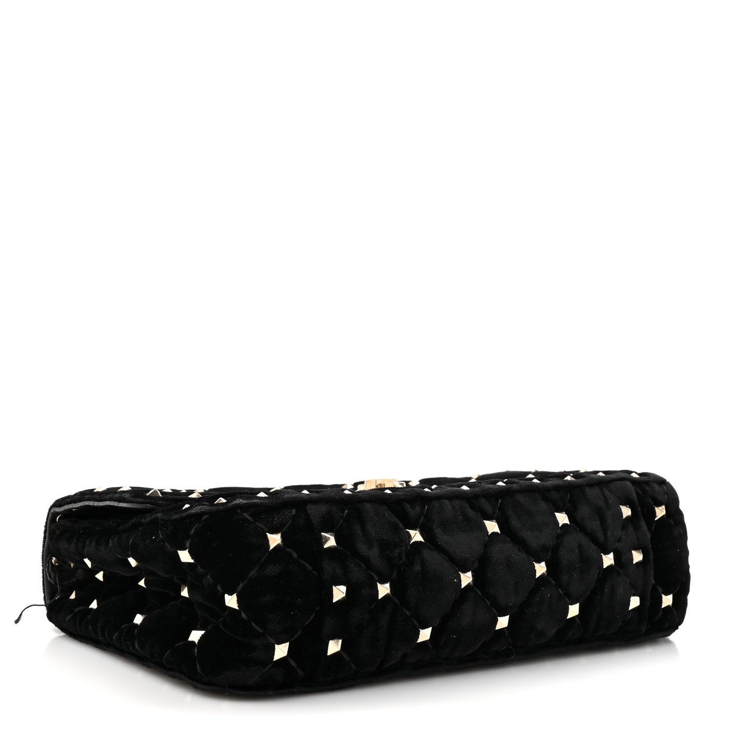 Valentino Garavani Velvet Small Rockstud Spike Shoulder Bag Black 3 of 11