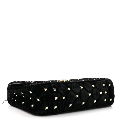 Valentino Garavani Velvet Small Rockstud Spike Shoulder Bag Black 3 of 11