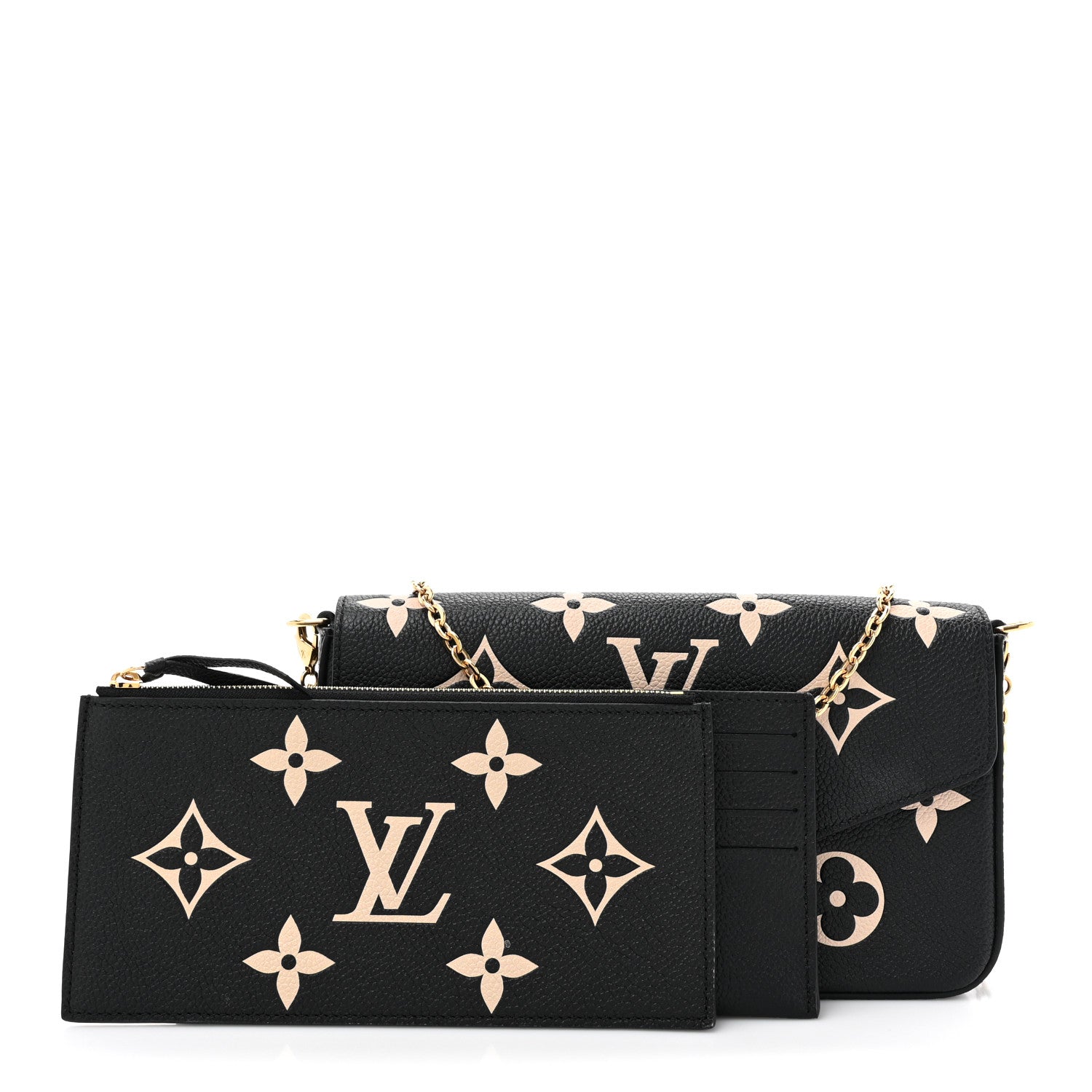 Louis Vuitton Empreinte Monogram Giant Felicie Pochette Black Beige 3 of 16