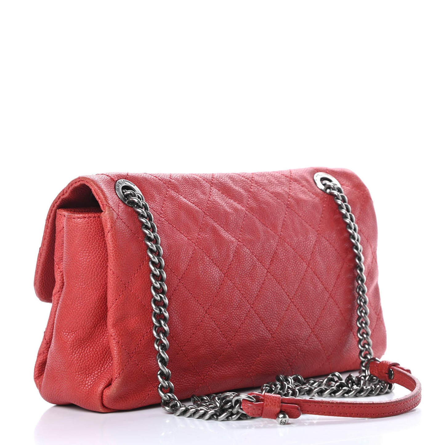 Caviar Quilted Medium Simply CC Flap Red