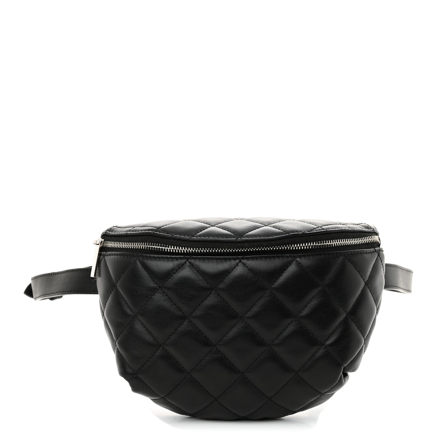 Calfskin Quilted Waist Belt Bag Black