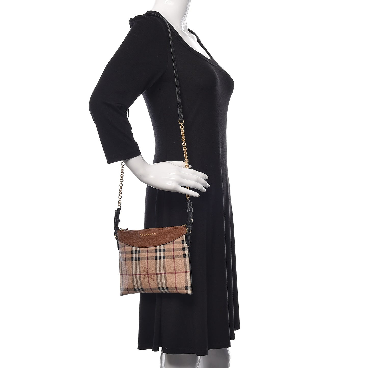 Haymarket Check Peyton Crossbody Clutch Bag Toffee