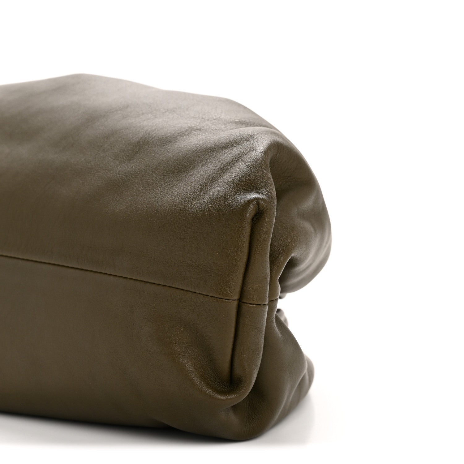 Bottega Veneta Smooth Butter Calf The Pouch Oversized Clutch Kaki Fondent 10 of 11