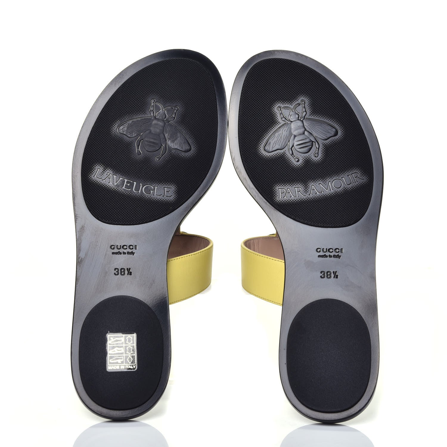 Gucci Calfskin GG Marmont Thong Sandals 38.5 Banana 5 of 8