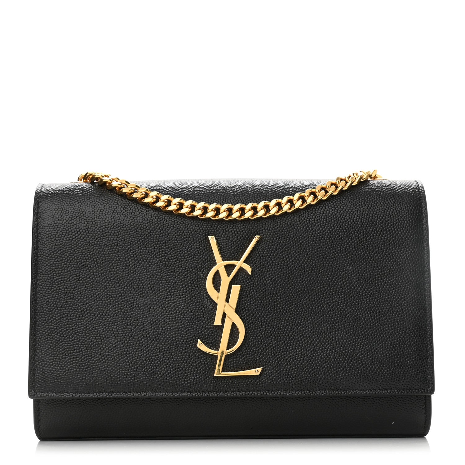 Saint Laurent Grain De Poudre Small Monogram Kate Satchel Black 1 of 11