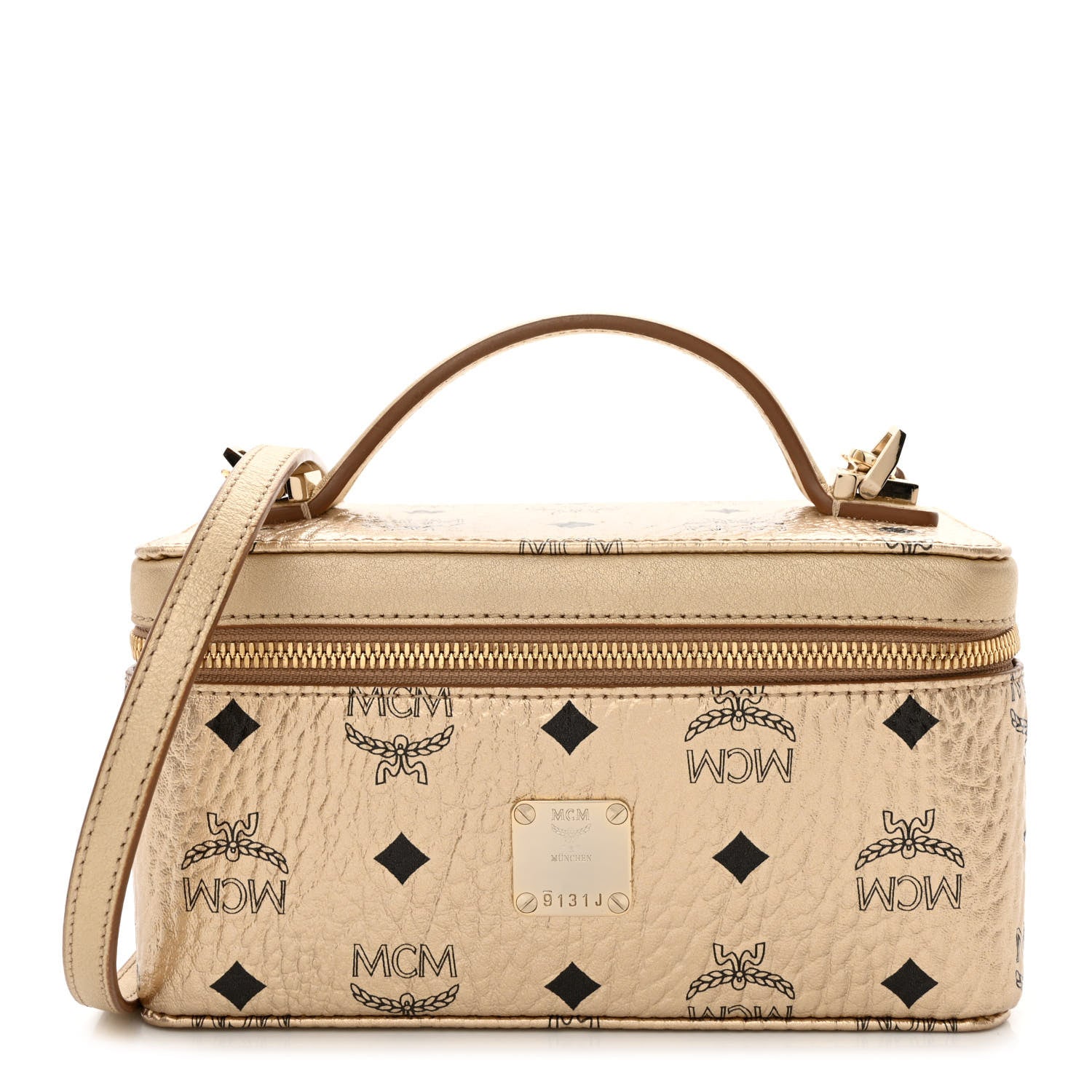 MCM Metallic Visetos Vanity Case Gold 1 of 10