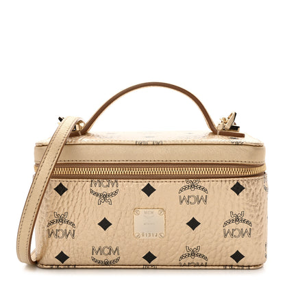 MCM Metallic Visetos Vanity Case Gold 1 of 10