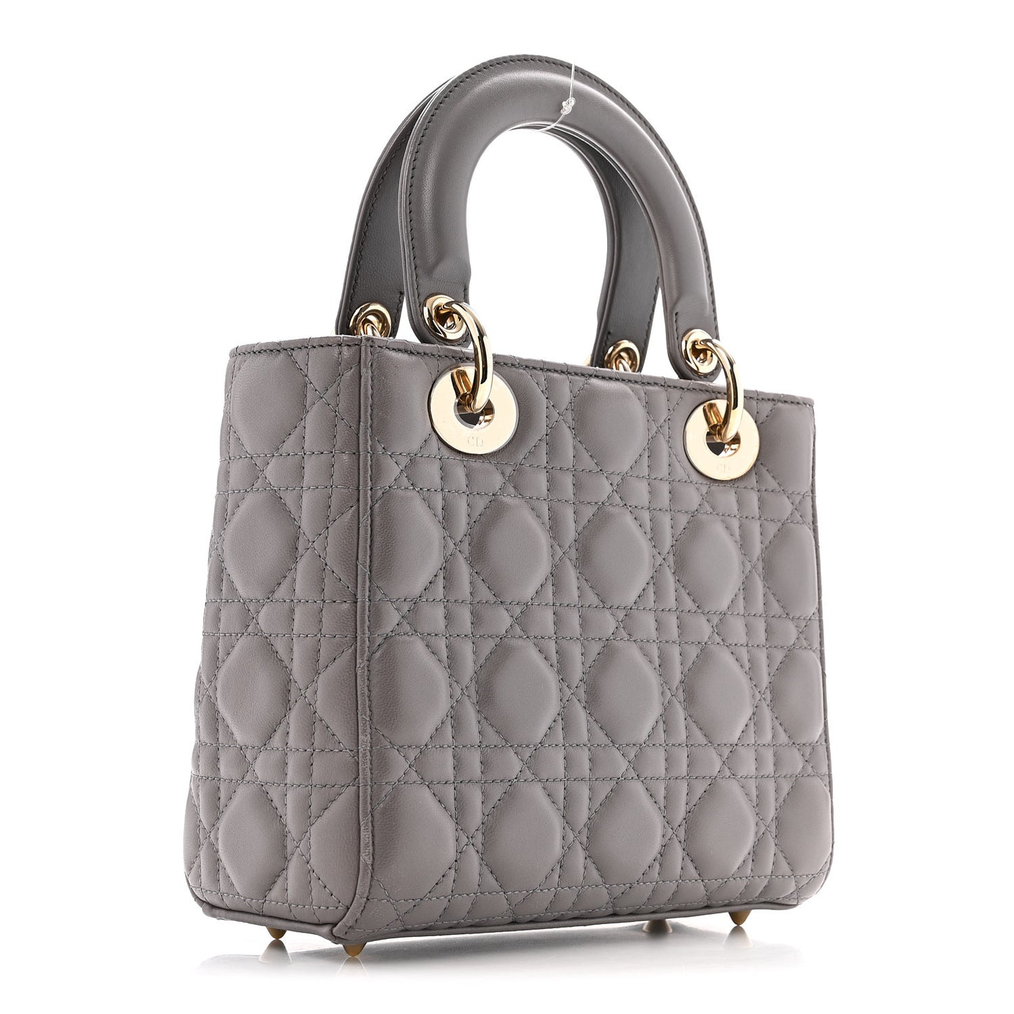 Lambskin Cannage Small Lady Dior Grey
